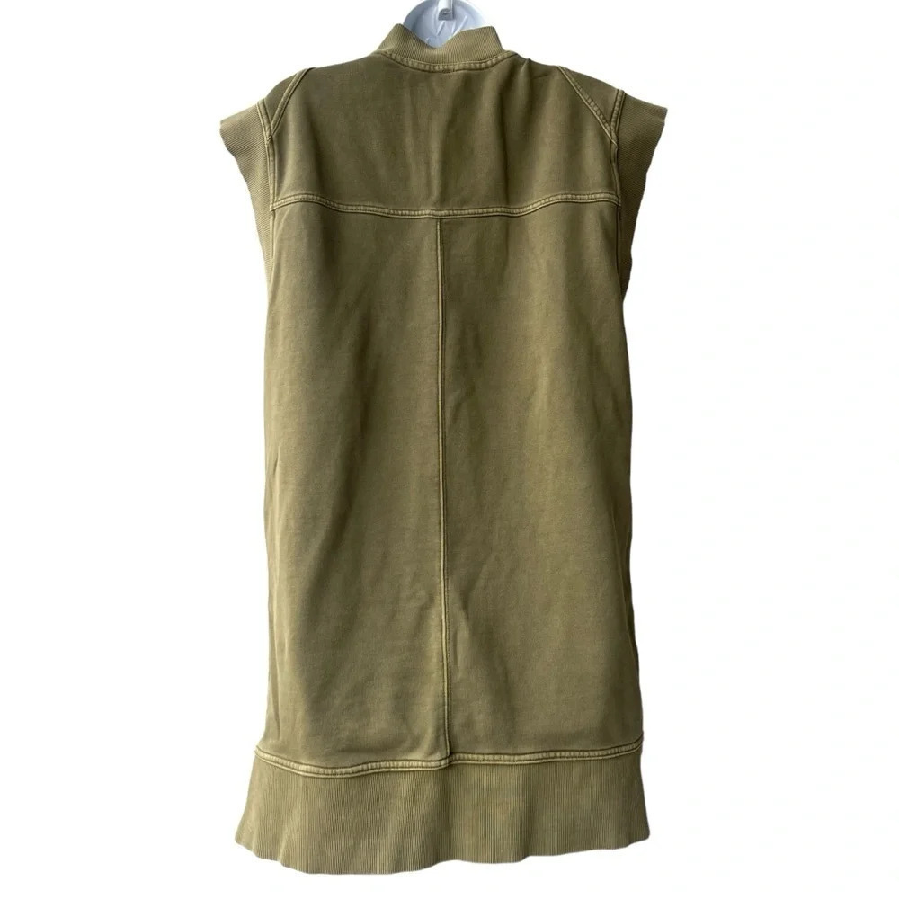 Daily Practice Anthropologie Meru Zip Front Mini Dress Women’s Size M Olive - Picture 3 of 4